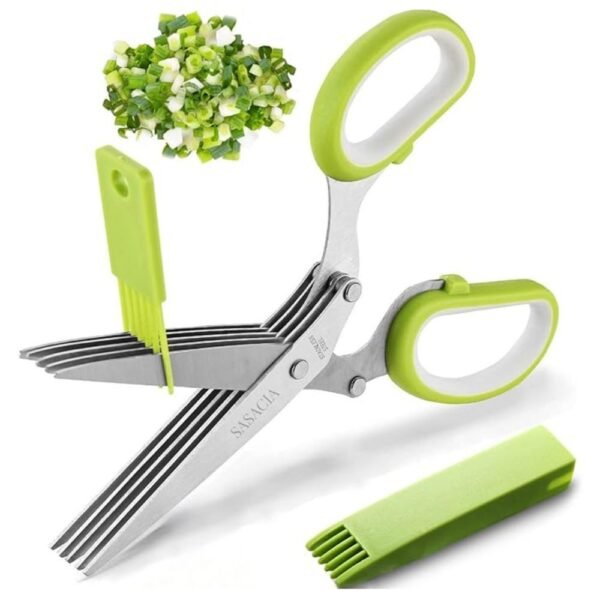 Herb Scissors Set with 5 sharp blades for quick and easy herb cutting