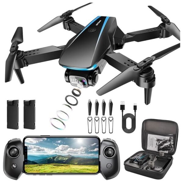 Mini drone with 1080P HD camera flying in the sky, perfect for kids, adults, and beginners.