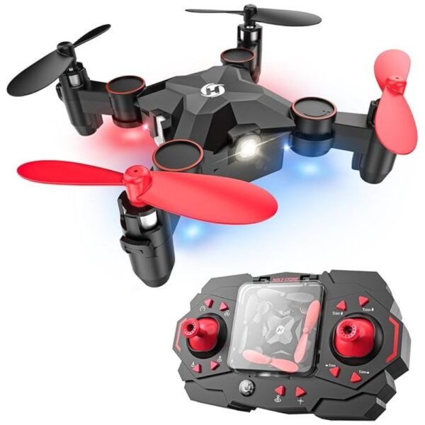 HS190 Foldable Mini Nano RC Drone in mid-flight, showcasing its clear view and smooth hovering capability.