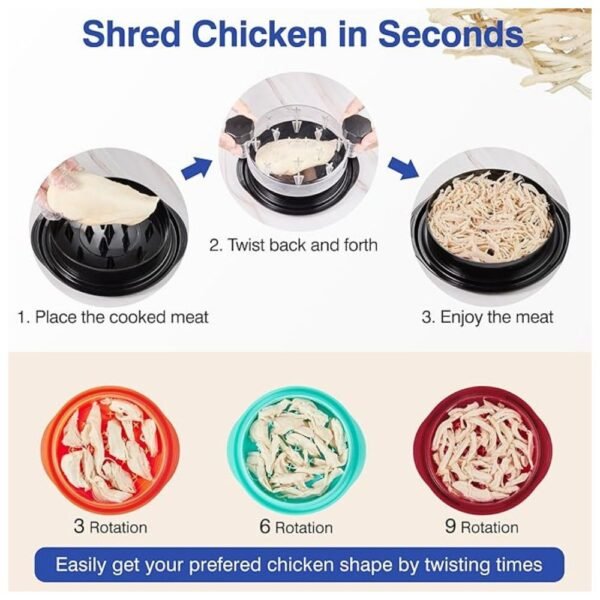 Shred chicken in seconds with the efficient Chicken Shredder Tool Twist.