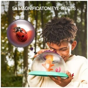 5x magnification eyepiece included in the bug catcher kit for kids, perfect for detailed insect observation.