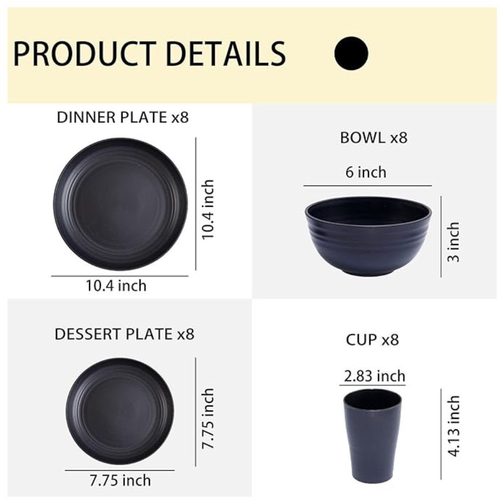 2 Complete dinnerware set for 8 with 16 plates, 8 bowls, and 8 cups.