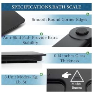 Digital Body Weight Bathroom Scale with 11-400lb capacity, 0.2lb increments, backlit 3.25-inch LCD, auto-calibration, and step-on technology.