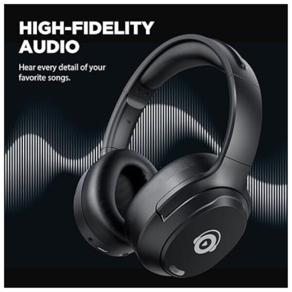 40mm custom drivers in Hybrid Active Noise Cancelling Headphones delivering clear, high-fidelity audio with deep bass