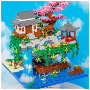 inished Peach Blossom Spring Utopia model displayed as a beautiful home decoration, adding elegance to any space