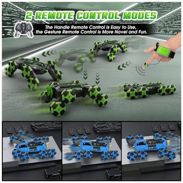 Dual-control modes - gesture control and traditional remote control for enhanced fun.