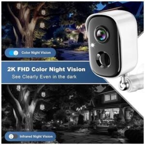 Wireless outdoor security camera installed on a home exterior for surveillance