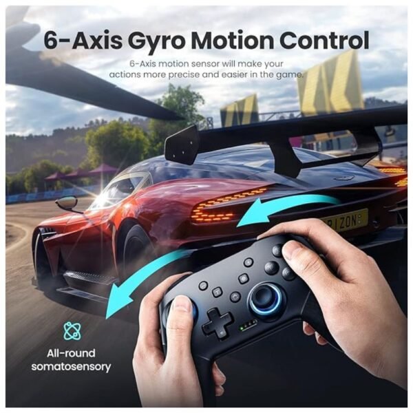 Switch controller with 6-axis gyro sensor for precise motion control.