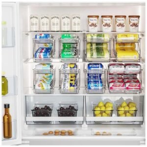High-quality PET material 2 Pack soda can organizer for fridge storage.