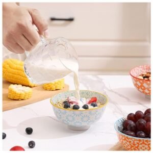 Perfect for pouring milk or any liquid, these 10 oz ceramic bowls are stable and easy to handle