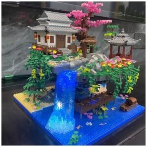 inished Peach Blossom Spring Utopia model displayed as a beautiful home decoration, adding elegance to any space