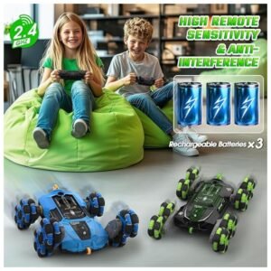 Three rechargeable batteries for extended playtime and non-stop action.