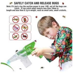 Bug vacuum designed for kids to safely catch and release insects, allowing them to study bugs without harm