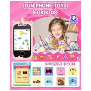 Interactive screen showing one of the 8 puzzle games available on the Kids Smart Phone Girls Toy, designed to improve logical thinking