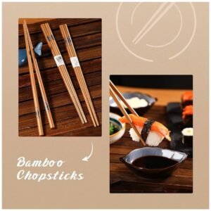 Bamboo chopsticks with detailed fish print design for a decorative touch.