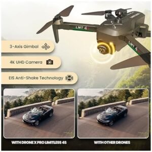 3-axis gimbal stabilization and 4K UHD camera with EIS anti-shake technology for smooth video