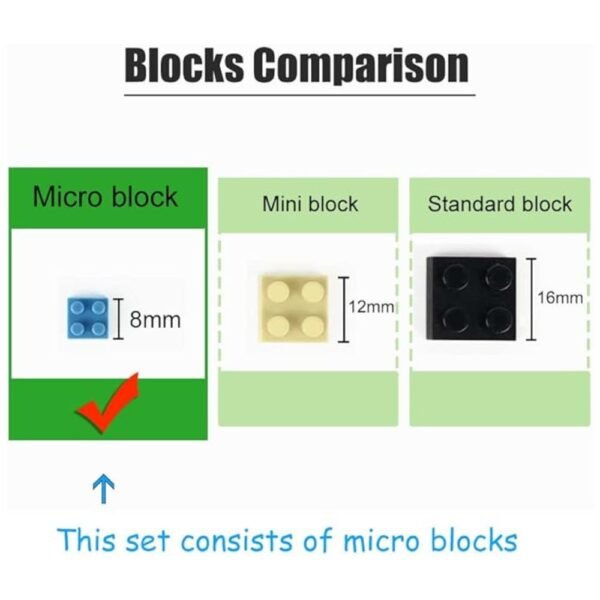 Micro-sized bricks from the Peach Blossom Spring Utopia Building Blocks Set (3661 Pcs), highlighting the intricate pieces for detailed building.
