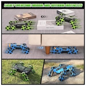 RC car tackling both indoor and outdoor obstacles with ease and agility.