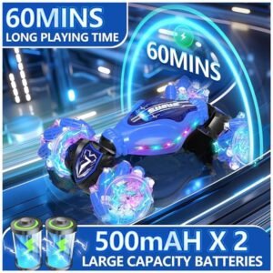 60-minute playtime with dual 500mAh rechargeable batteries