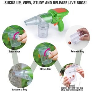 Bug vacuum from the kit in action, sucking up live bugs for study and easy release, ideal for young explorers