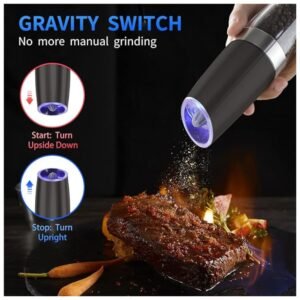 Gravity switch operation for hands-free grinding, simply flip to activate.