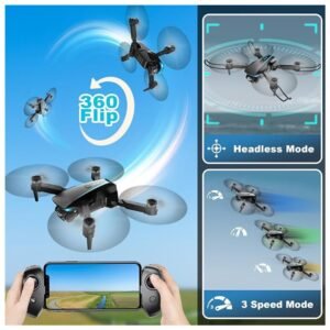 Mini Drone performing a 360° flip, showcasing its exciting flying features and stunts.