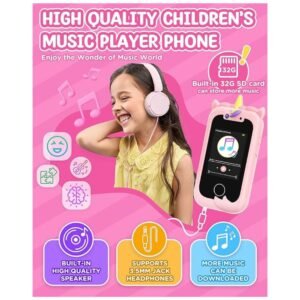 Music player interface on the Kids Smart Phone Girls Toy, allowing kids to enjoy their favorite tunes with the built-in MP3 player