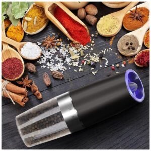 Close-up of adjustable coarseness knob on Gravity Electric Pepper and Salt Grinder