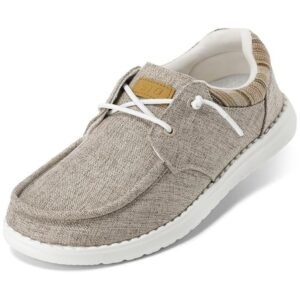 Full view of women's lace-up loafers with removable arch support insoles and adjustable design