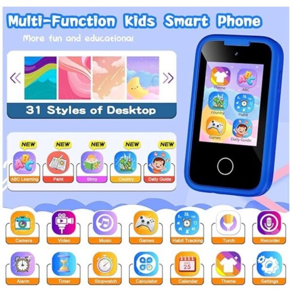 Close-up of the multifunctional features including camera, MP3 player, and recorder.