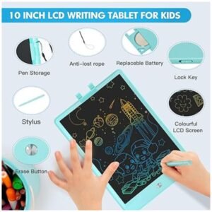 Close-up of the 10-inch LCD writing tablet, perfect for kids to draw, write, and learn.