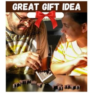 Wooden 3D puzzle box wrapped as a gift, ideal for educational and fun challenges