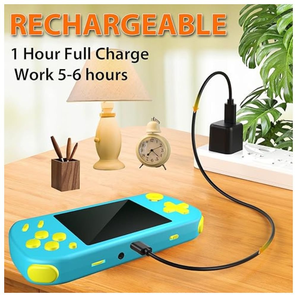 b3 Rechargeable feature of the handheld game console, ensuring hours of uninterrupted gaming fun