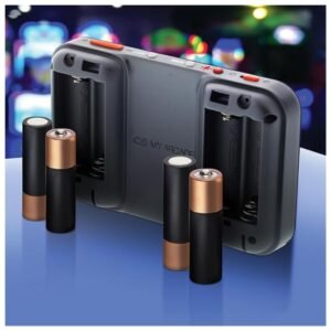 Close-up of My Arcade Atari Pocket Player Pro game cells and interface.