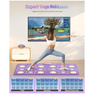 Yoga Guide on Unicorn Dance Mat with Instructional Videos for Fitness