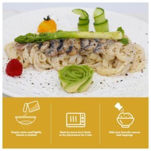 Simple cooking steps for Shirataki Konjac Noodles Fettuccine, preparing a quick and easy meal.
