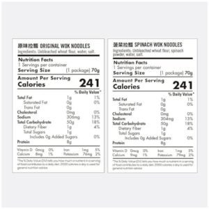 Back view of BP Original Wok Noodles package showing detailed product information