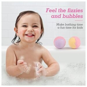 Children enjoying a relaxing bath with colorful fizzing bath bombs