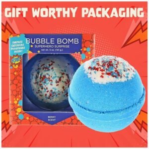 Beautifully packaged superhero bath bombs, perfect for gifting.