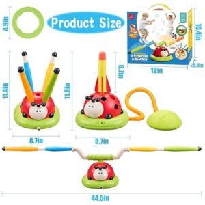 Dimensions of the 3 in 1 musical jump toy set showing the size and layout of the game components.