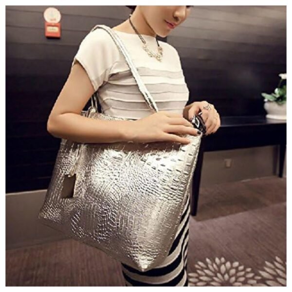 Woman carrying the large tote shoulder purse, perfect for daily use, work, and travel