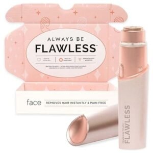 Close-up of the facial hair remover for women in white and rose gold design.
