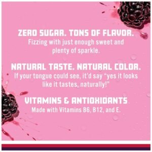 Sparkling Ice Black Raspberry Sparkling Water with zero sugar, vibrant natural color, and rich in vitamins and antioxidants.