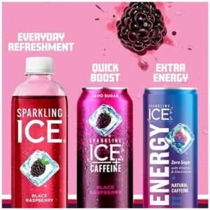 Enjoying a refreshing Sparkling Ice drink with bold flavor.