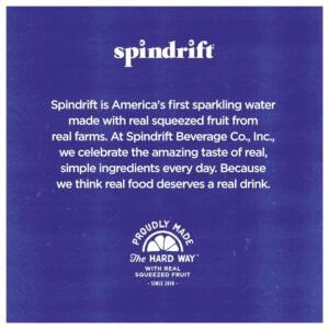 America's first sparkling water made with real squeezed fruit from Spindrift