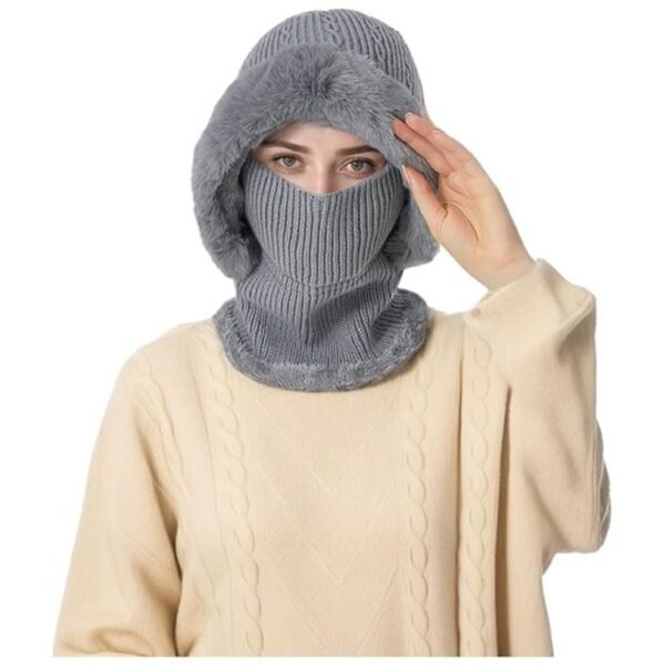 Winter fleece face cover for men and women with hooded design