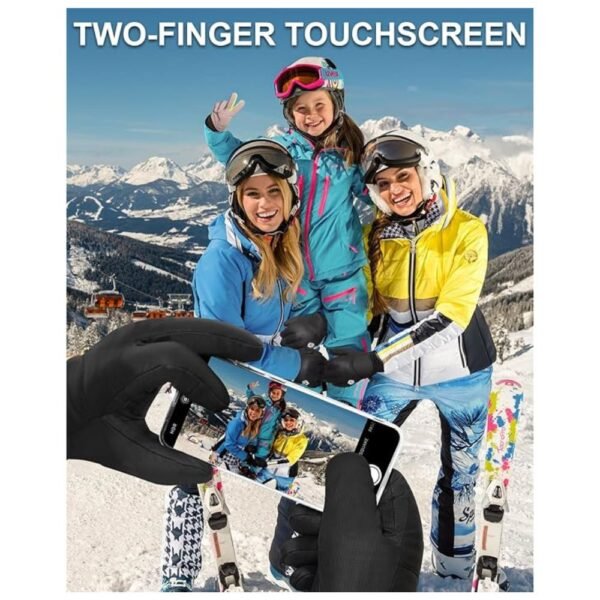 Touch screen compatible winter gloves allowing easy use of smartphones and devices in cold weather
