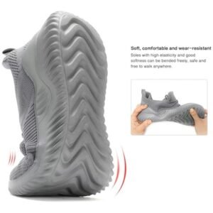 Flexible men's sports shoes bending easily for natural foot movement