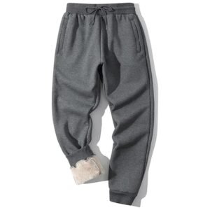 Image showcasing the men's fleece-lined sherpa jogger pants, highlighting the warm and cozy fit.