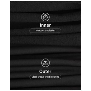 Detailed view showing the inner fleece lining and outer fabric of the women's thermal underwear set for added insulation and durability